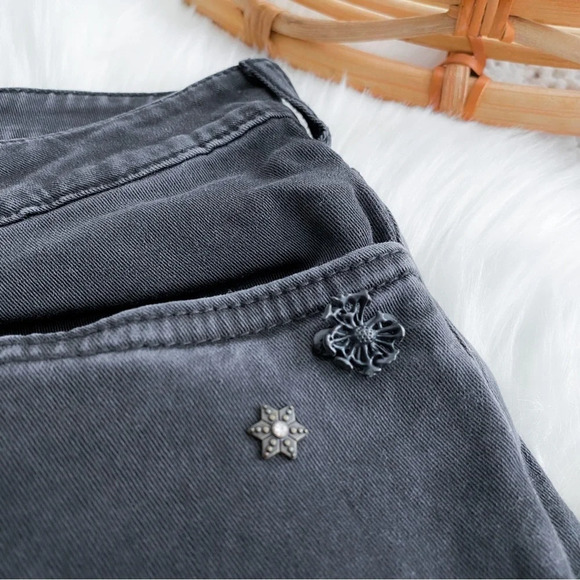 Scotch and Soda Petit Ami Slim Boyfriend Jeans Star Jewel Bling Gray Black 25 - Picture 7 of 14